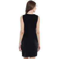 Black Solid Bodycon Mini Dress-thumb2