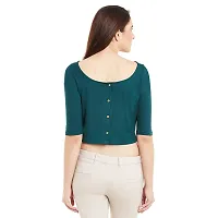 Green Solid Crop Top-thumb3