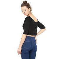 Black Solid Crop Top-thumb1