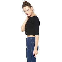 Black Solid Crop Top-thumb2