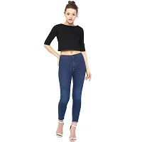 Black Solid Crop Top-thumb3