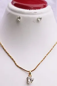 Shimmering Diamond Pendant Mangalsutra With Earrings For Women-thumb1