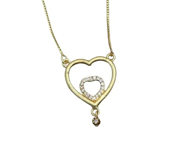 Shimmering Diamond Heart Pendant Mangalsutra For Women