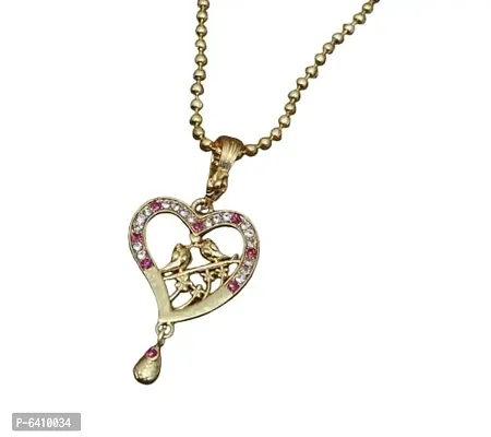 Shimmering Pendant Heart Shape Chain For Woman And Girls