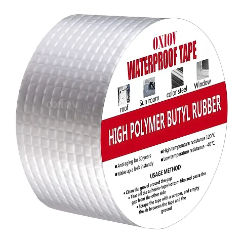 Super Strong Adhesive Waterproof Permanent Repair Aluminum Butyl Tape Rubber Foil Suitable for (5 Meter)