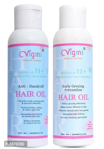 Vigini Natural Chronic Anti Dandruff Dry Itchy Scalp Hair Oil  Early Anti Greying Prevention Vitalizing Regrow Follicles Oil