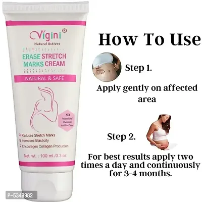 Vigini 100% Natural Actives Stretch Marks Scar Removal Cream Oil in During After Pregnancy Delivery for women 100 G-thumb2