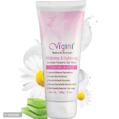 Vigini 100% Natural Actives Vaginal Intimate Lightening Whitening Feminine Hygiene Deodorant Gel Wash for Women 100 ML-thumb0