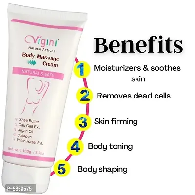 Vigini 100% Natural Actives Body Breast Tightening Bust Toner Firming Massage gel Cream for women, Anti Ageing Skin Shaping Non oil-y 100g-thumb3