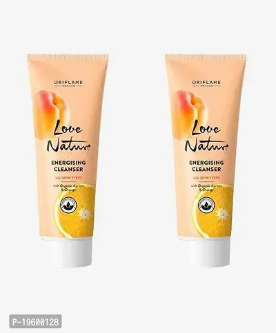 Oriflame Love Nature Energising Cleanser With Organic Orange And Apricot Face Wash For All Skin Types Combo 125ml+125ml