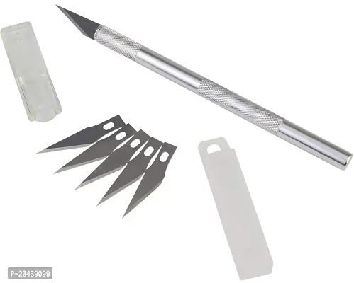 Shivaay Detail Pen Knife with 5 Interchangeable Blades. Sharp Pen Cutter for crafts, arts, cutting  Precision Work-thumb0