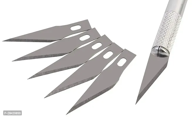 Shivaay Detail Pen Knife with 5 Interchangeable Blades. Sharp Pen Cutter for crafts, arts, cutting  Precision Work-thumb2