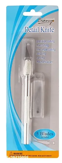 Shivaay Detail Pen Knife with 5 Interchangeable Blades. Sharp Pen Cutter for crafts, arts, cutting  Precision Work-thumb5