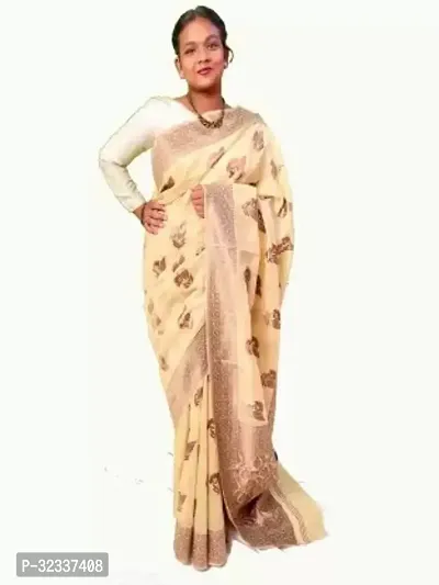 Beautiful Cotton Silk Saree With Blouse Piece-thumb0