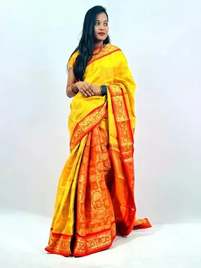 Must Have Art Silk Saree with Blouse piece 