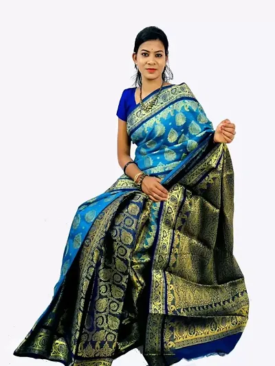 Alluring Pure Silk Saree with Blouse piece 