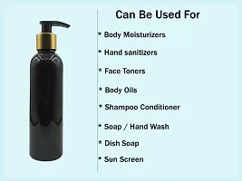 Pharcos 200Ml Black Plastic Bottle With Golden Metallic Collar Black Dispenser Unbreakable | Leak-Proof | Refillable Refillable Containers For Liquid Soap, Shampoo, Oils  Sanitizers Pack Of 1-thumb1