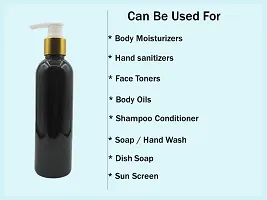 Pharcos 200Ml Black Plastic Bottle With Golden Metallic Collar White Dispenser Unbreakable | Leak-Proof | Refillable Refillable Containers For Liquid Soap, Shampoo, Oils & Sanitizers Pack Of 1-thumb1