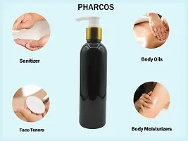 Pharcos 200Ml Black Plastic Bottle With Golden Metallic Collar White Dispenser Unbreakable | Leak-Proof | Refillable Refillable Containers For Liquid Soap, Shampoo, Oils & Sanitizers Pack Of 1-thumb3