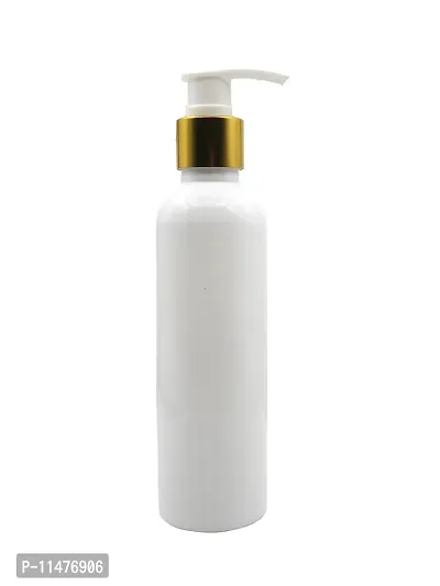 Pharcos 200Ml Milky White Plastic Bottle With Golden Metallic Collar White Dispenser Unbreakable | Leak-Proof | Refillable Refillable Containers For Liquid Soap, Shampoo, Oils & Sanitizers Pack Of 1