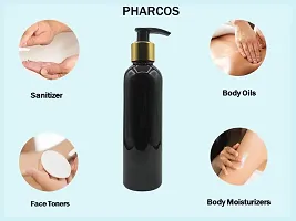 Pharcos 200Ml Black Plastic Bottle With Golden Metallic Collar Black Dispenser Unbreakable | Leak-Proof | Refillable Refillable Containers For Liquid Soap, Shampoo, Oils  Sanitizers Pack Of 1-thumb3