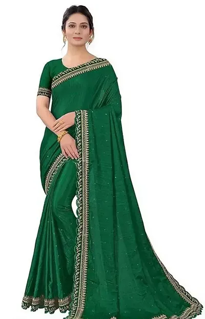 Stylish Satin Bandhani Self Pattern Women Saree with Blouse piece