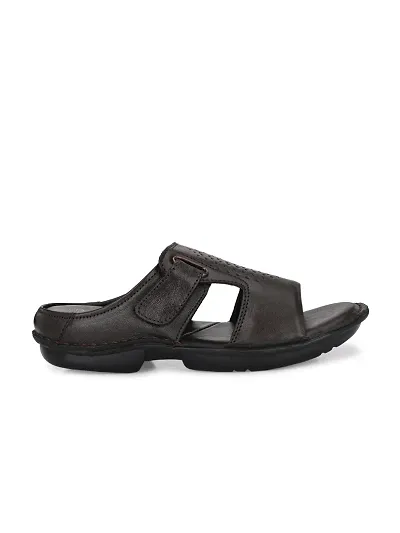 Buy Stylish Brown Synthetic Solid Comfort Sandals For Men Lowest