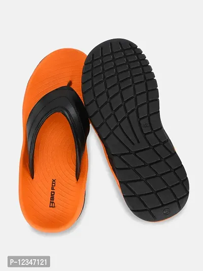 Buy Stylish Orange Synthetic Water Resistant Flip Flops For Men