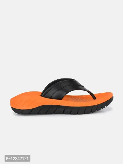 Buy Stylish Orange Synthetic Water Resistant Flip Flops For Men