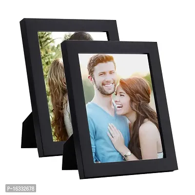 Photo Frame with Stand, Set of 1 4 x 6, Black, polystyrene  Glass, Wall Mount