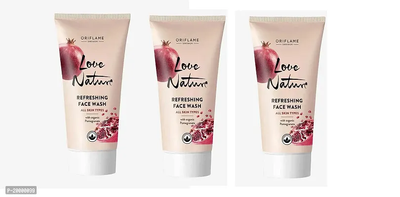 Oriflame Sweden love nature refreshing face wash with organic pomegranate - 150 ml - pack of 3-thumb5