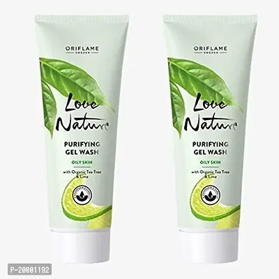 Oriflame LOVE NATURE Purifying Gel Wash with Organic Tea Tree  Lime 125 ml set of 2