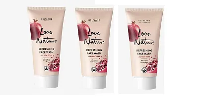 Oriflame Sweden love nature refreshing face wash with organic pomegranate - 150 ml - pack of 3-thumb1