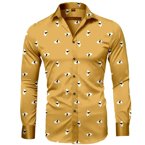 Classic Polycotton Printed Casual Shirts for Men