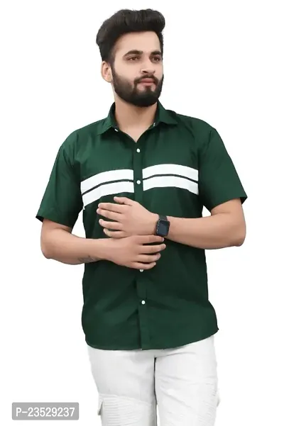 Stylish Cotton Slim Fit Striped Short Sleeves Casual Shirt for Men