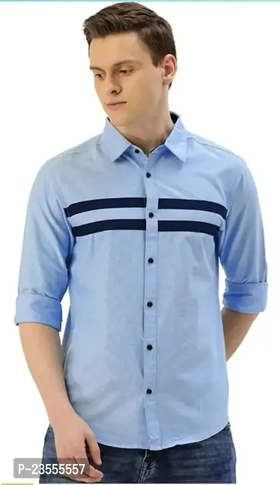 Stylish Striped Slim Fit Cotton Long Sleeves Casual Shirt for Men