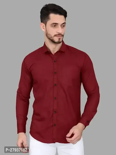 Stylish Cotton Blend Long Sleeve Shirt For Men