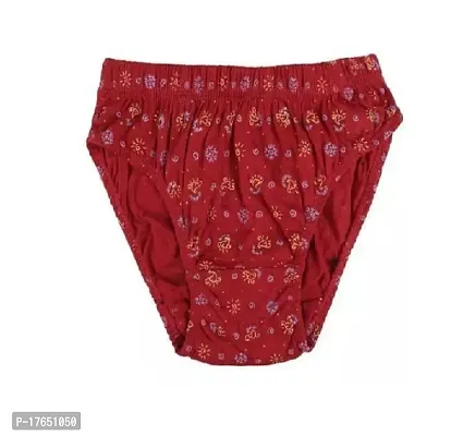 Stylish Red Cotton Printed Briefs For Women Pack Of 1