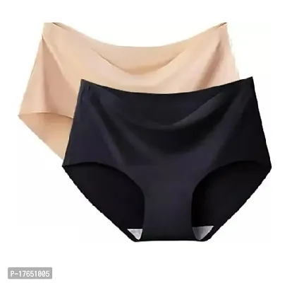 Stylish Multicoloured Silk Solid Briefs For Women Pack Of 2