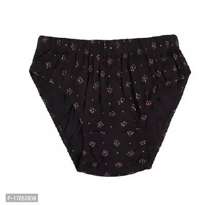 Stylish Black Cotton Printed Briefs For Women Pack Of 1