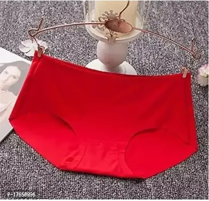 Stylish Red Silk Solid Briefs For Women Pack Of 1-thumb0