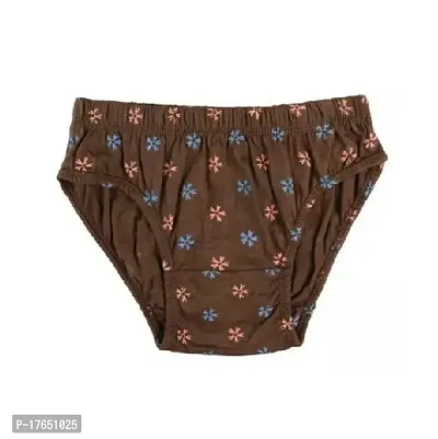 Stylish Brown Cotton Printed Briefs For Women Pack Of 1