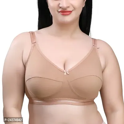 Classic Design Ladies Non Padded Wire Free Bra For Plus Size Woman And Girls Fashion For Perfect Fit-thumb0