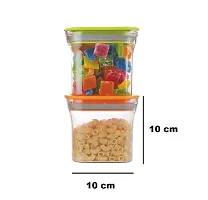 Global Voice Kitchen Plastic Storage Box Set | Unbreakable Sturdy Airtight Transparent Jar | Kitchen Container | PET-Grocery Containers (Pack of 10, Green, 600 ml)-thumb4