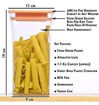 Global Voice Kitchen Plastic Storage Box Set | Unbreakable Sturdy Airtight Transparent Jar | Kitchen Container | PET-Grocery Containers (Pack of 6, Orange)-thumb1