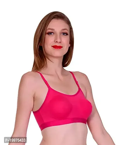new vd fashion Women's  Girls Non - Padded Cami Sports Bra Pack of 2 (Pink,Pink)-thumb4