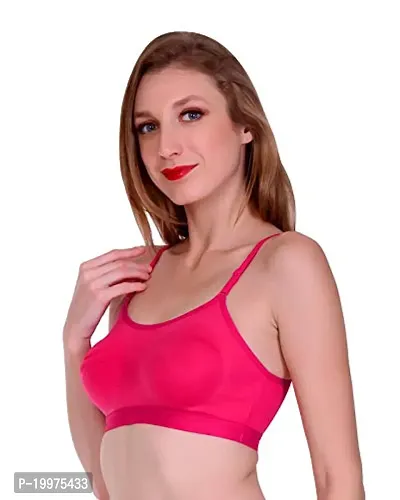 new vd fashion Women's  Girls Non - Padded Cami Sports Bra Pack of 2 (Pink,Pink)-thumb3