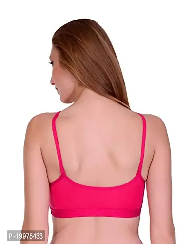 new vd fashion Women's  Girls Non - Padded Cami Sports Bra Pack of 2 (Pink,Pink)-thumb5
