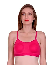 new vd fashion Women's  Girls Non - Padded Cami Sports Bra Pack of 2 (Pink,Pink)-thumb1