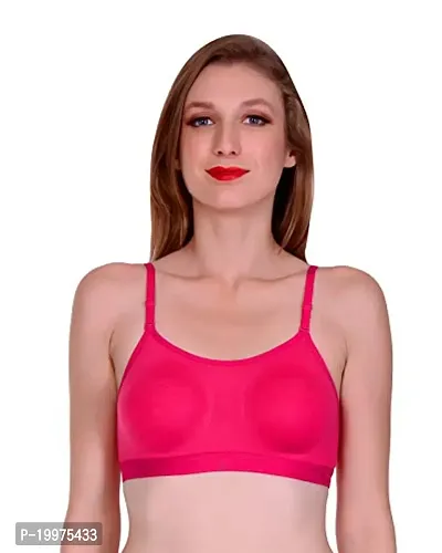 new vd fashion Women's  Girls Non - Padded Cami Sports Bra Pack of 2 (Pink,Pink)-thumb2